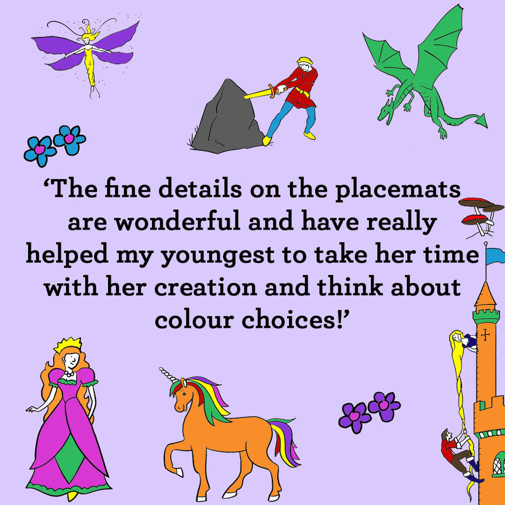 Kibakids - Fairytales & Legends Reusable Colour-In Placemat for Kids