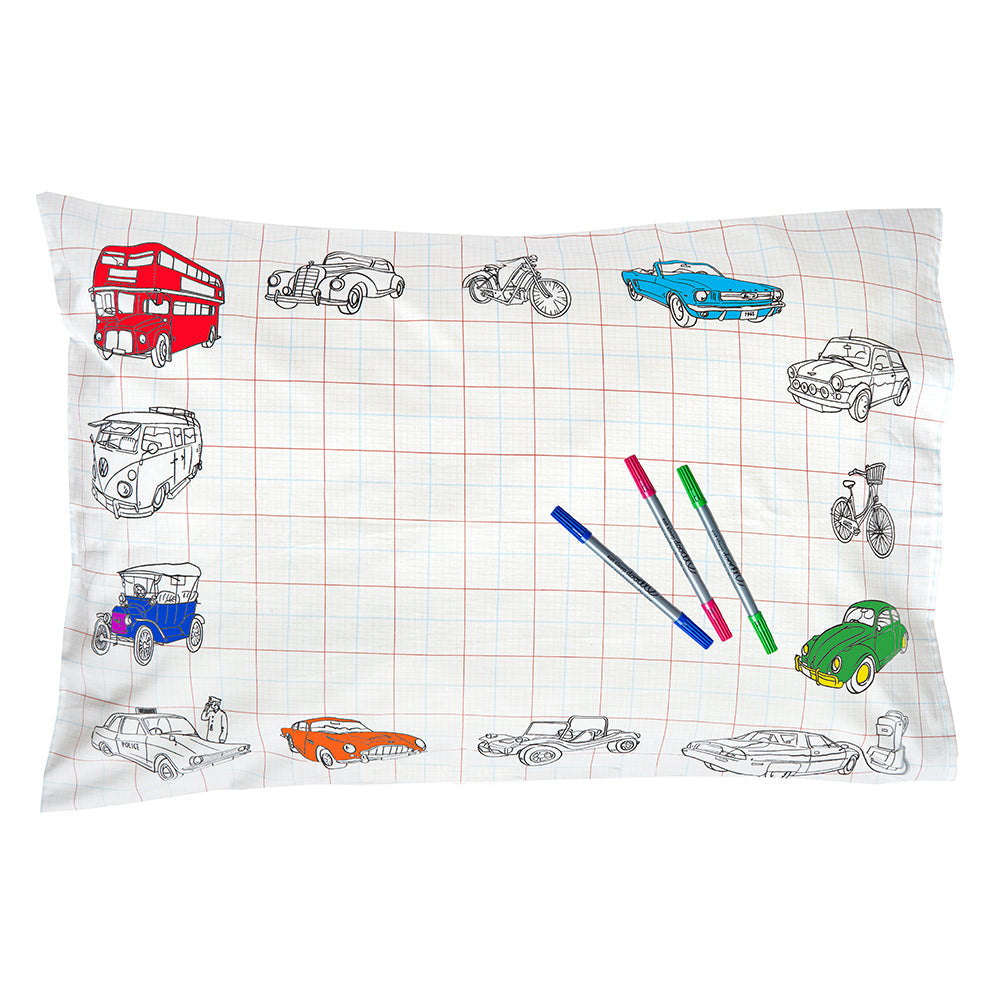 Kibakids - cars, trucks & tractors pillowcase