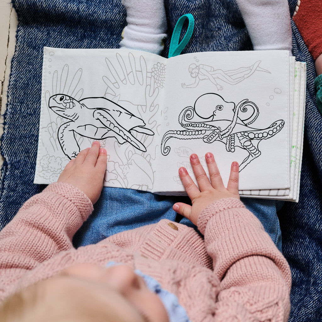 Kibakids - Under the Sea Fabric Colouring Book for kids 1 years +