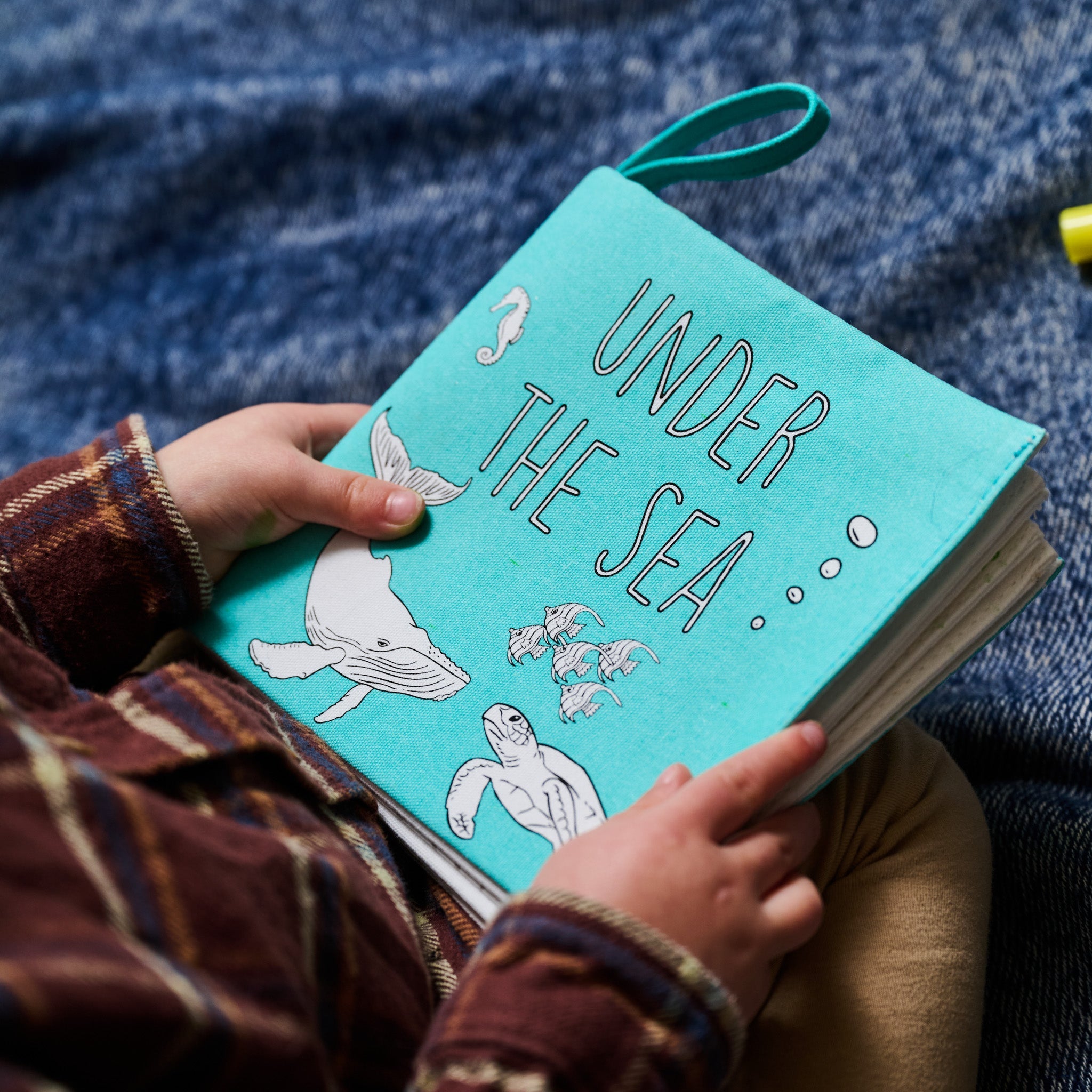 Kibakids - Under the Sea Fabric Colouring Book for kids 1 years +