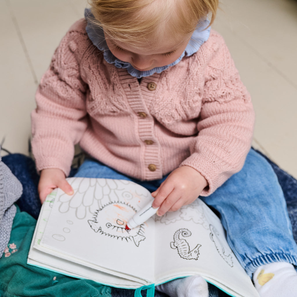 Kibakids - Under the Sea Fabric Colouring Book for kids 1 years +
