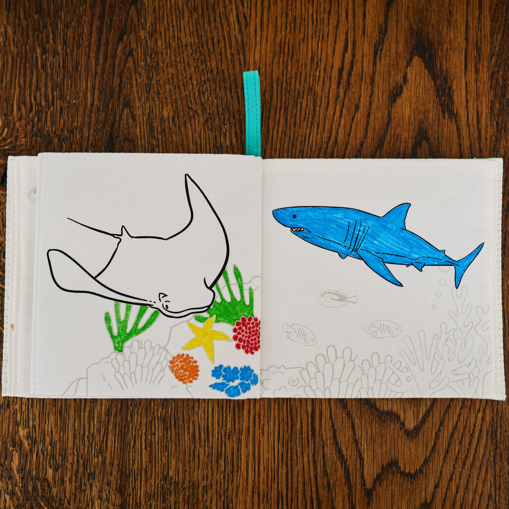 Kibakids - Under the Sea Fabric Colouring Book for kids 1 years +