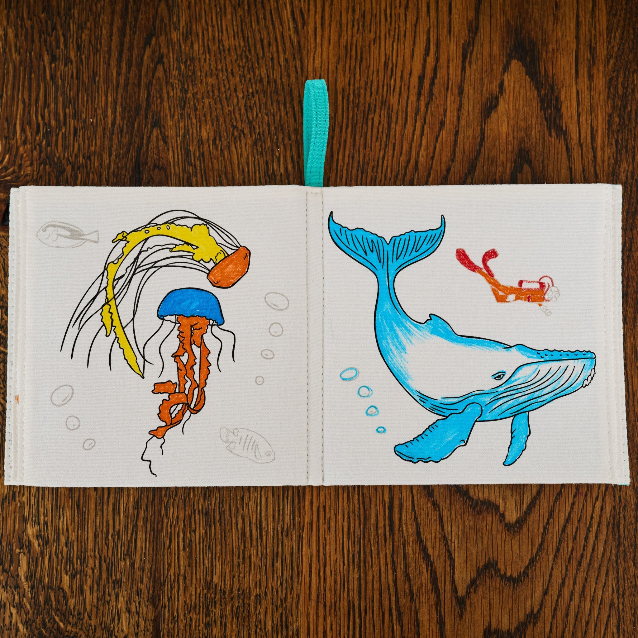 Kibakids - Under the Sea Fabric Colouring Book for kids 1 years +