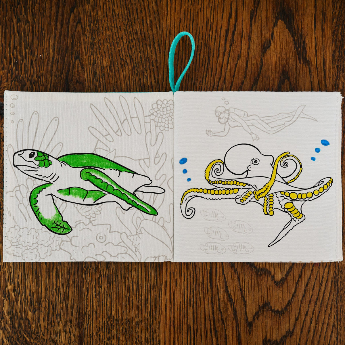 Kibakids - Under the Sea Fabric Colouring Book for kids 1 years +