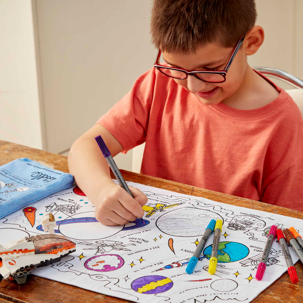 Kibakids - Space Explorer Reusable Colour-In Placemat for Kids