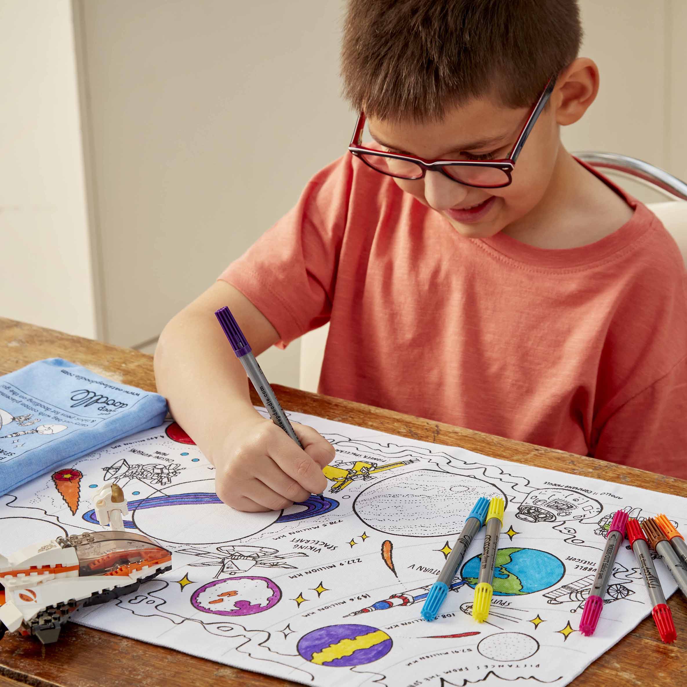 Kibakids - Space Explorer Reusable Colour-In Placemat for Kids