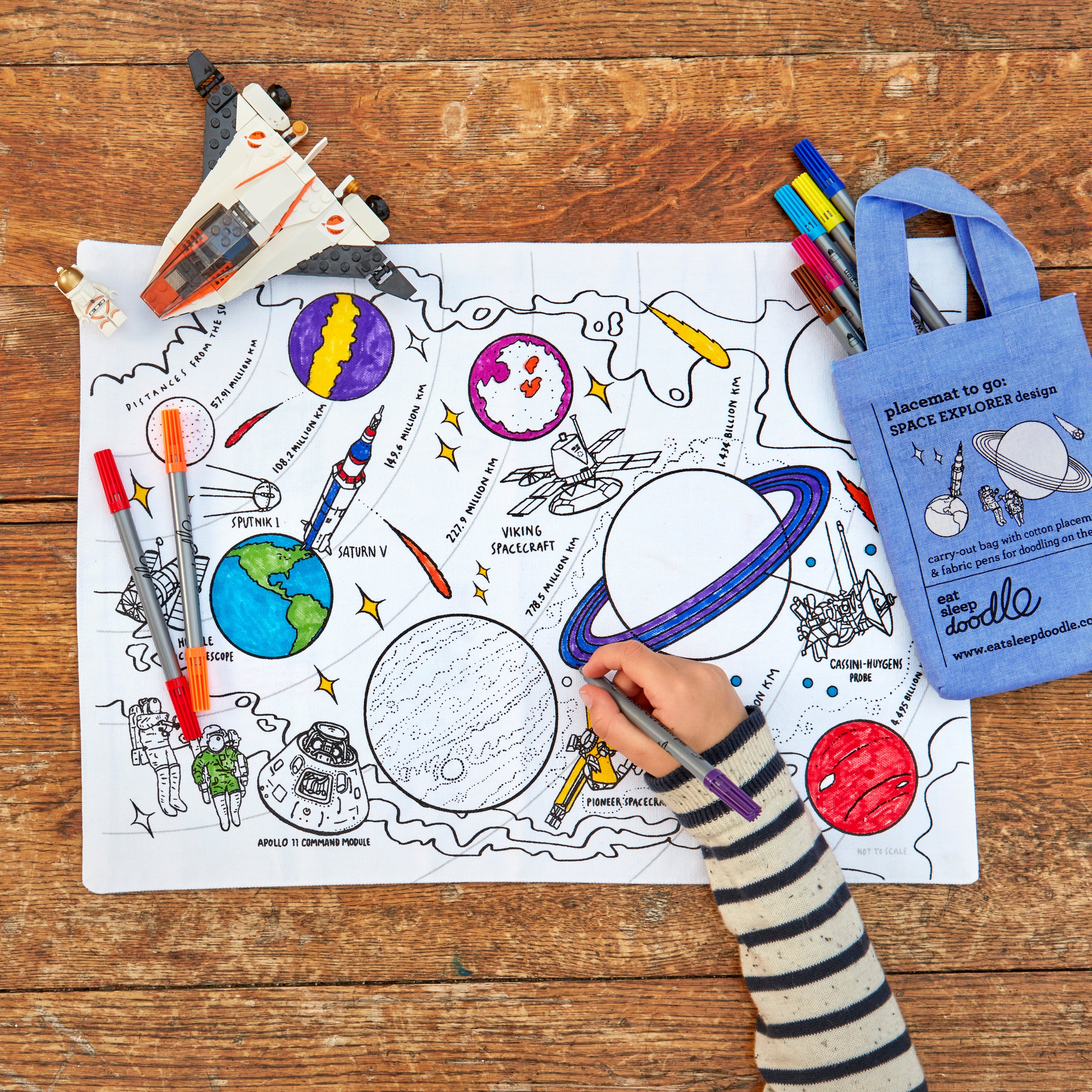 Kibakids - colour your own placemat gift bundle