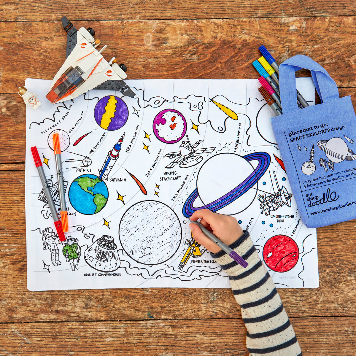 Kibakids - space explorer placemat to go - party pack of 10