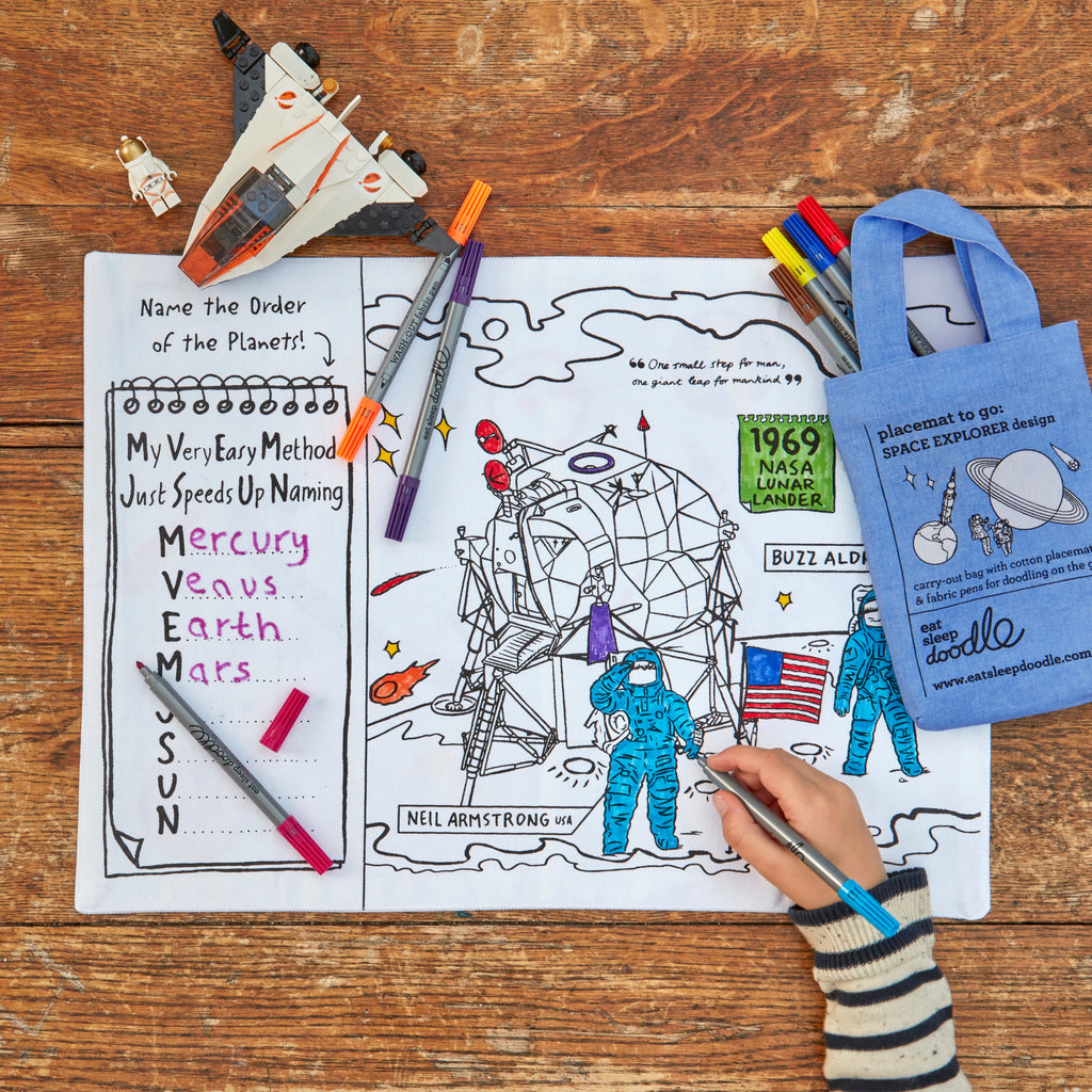 Kibakids - space explorer placemat to go - party pack of 10