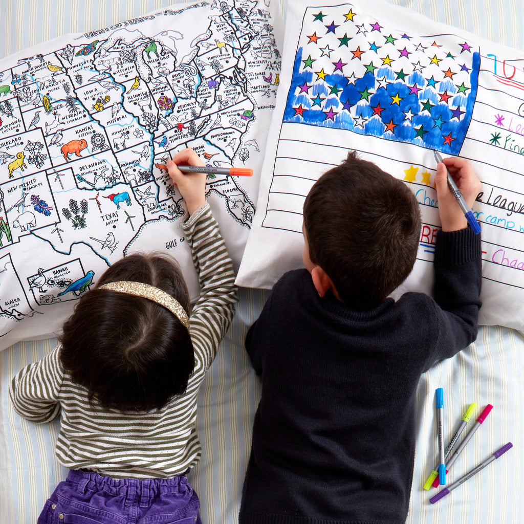 Kibakids - US map pillowcase