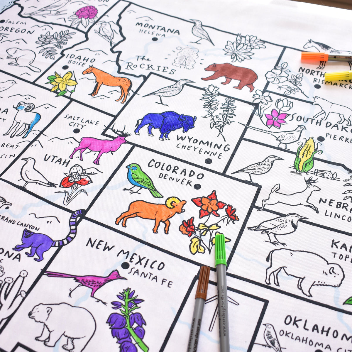 Kibakids - US map tablecloth