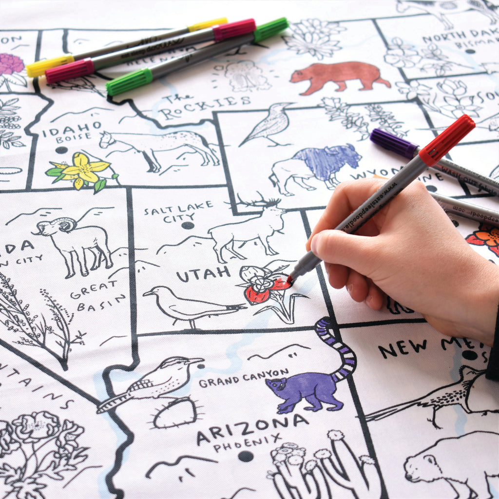 Kibakids - US map tablecloth