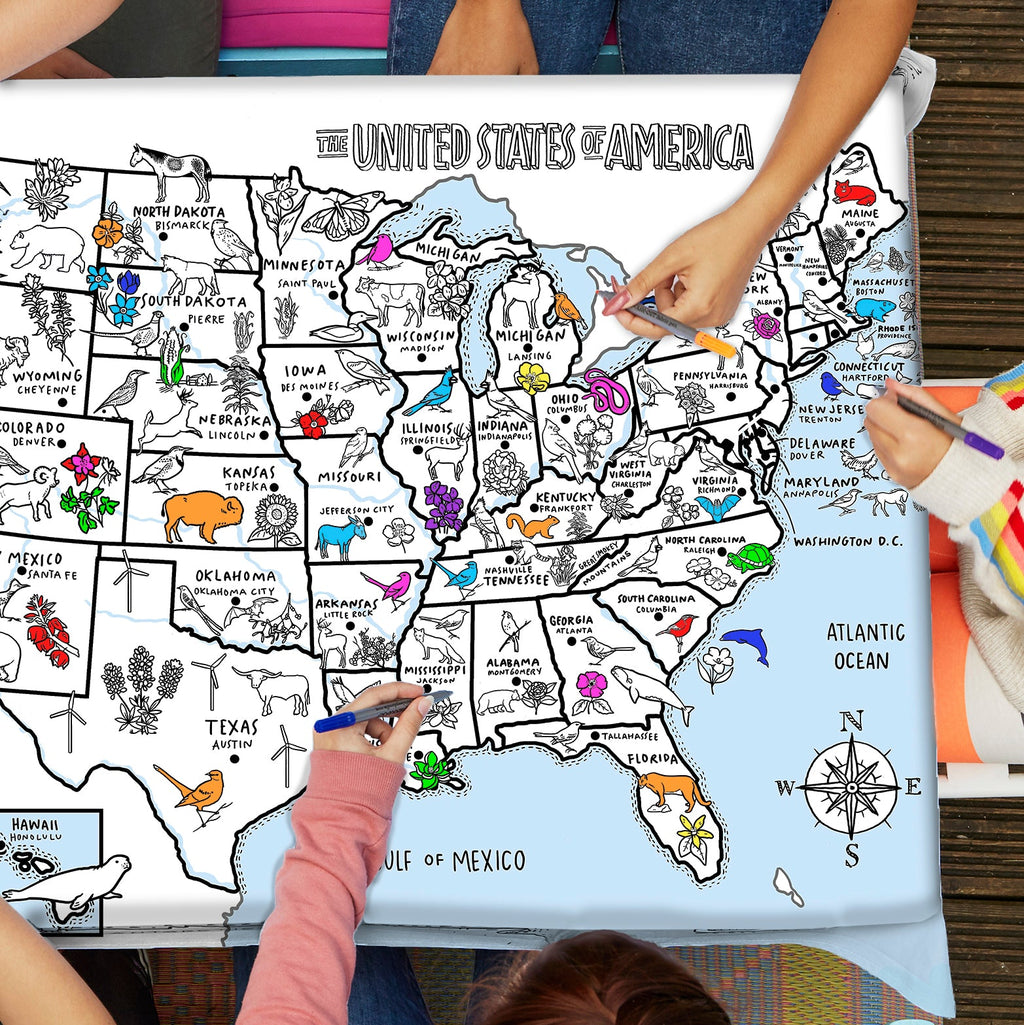 Kibakids - US map tablecloth