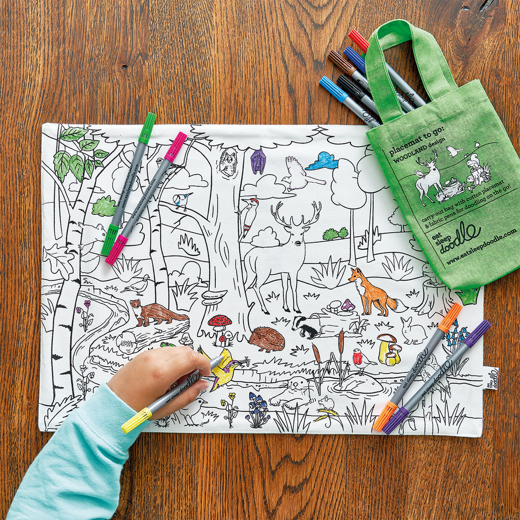 Kibakids - colour your own placemat gift bundle