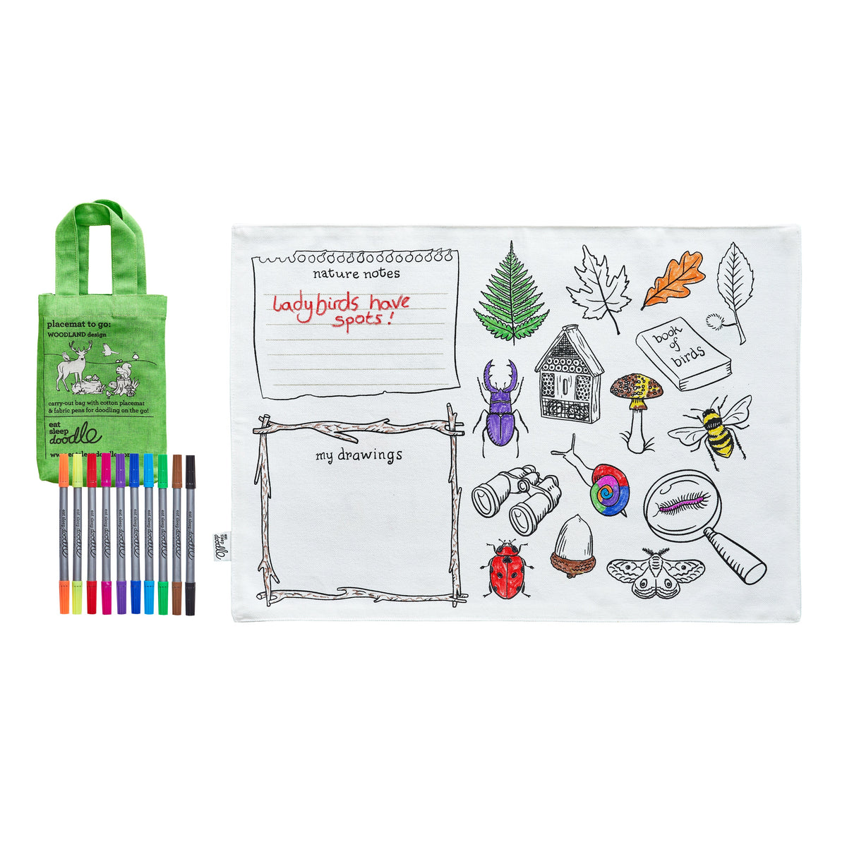 Kibakids - Woodland Reusable Colour-In Placemat for Kids