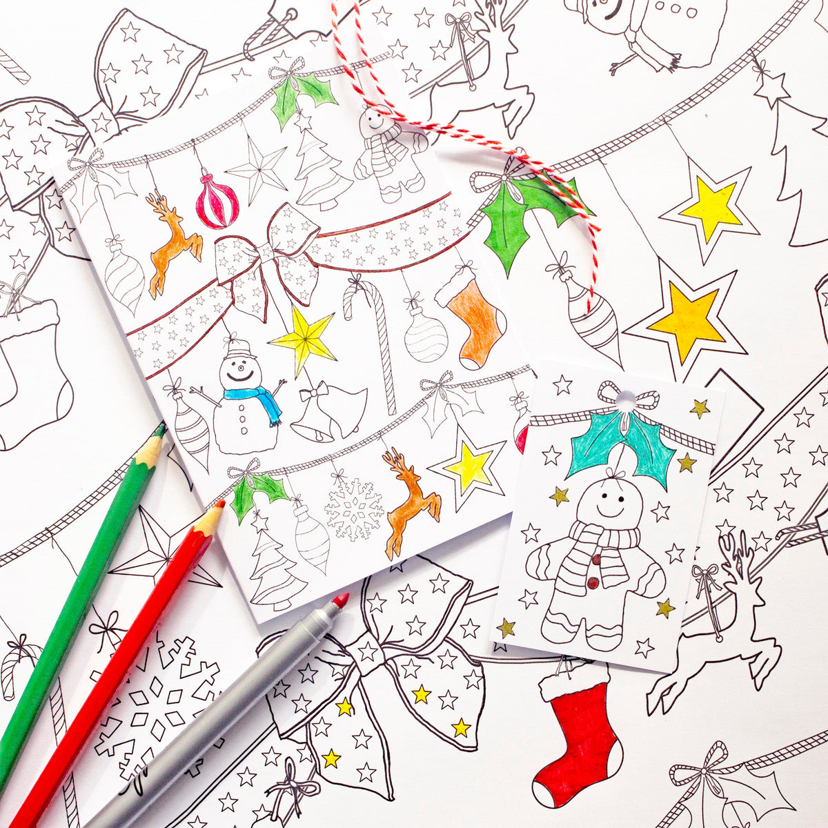 Kibakids - colour-in Christmas craft activity pack