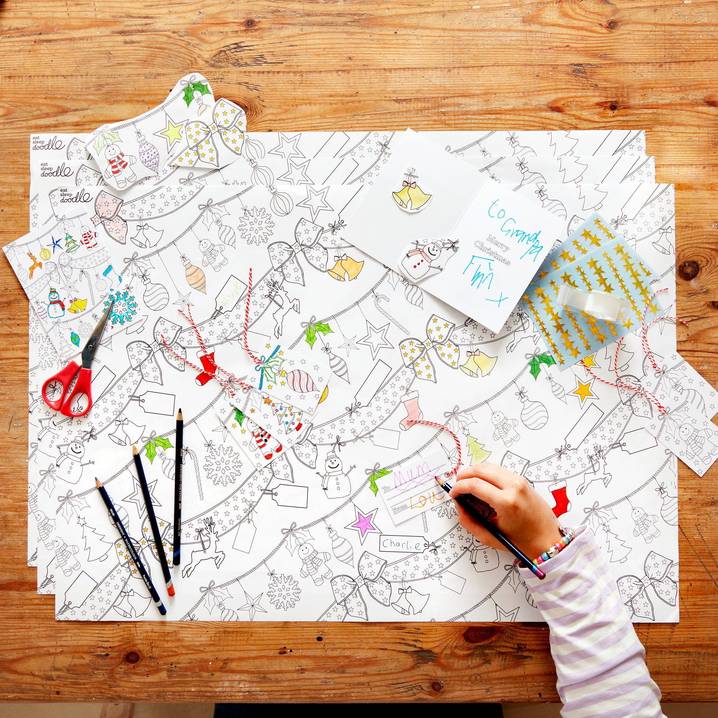 Kibakids - colour-in Christmas craft activity pack