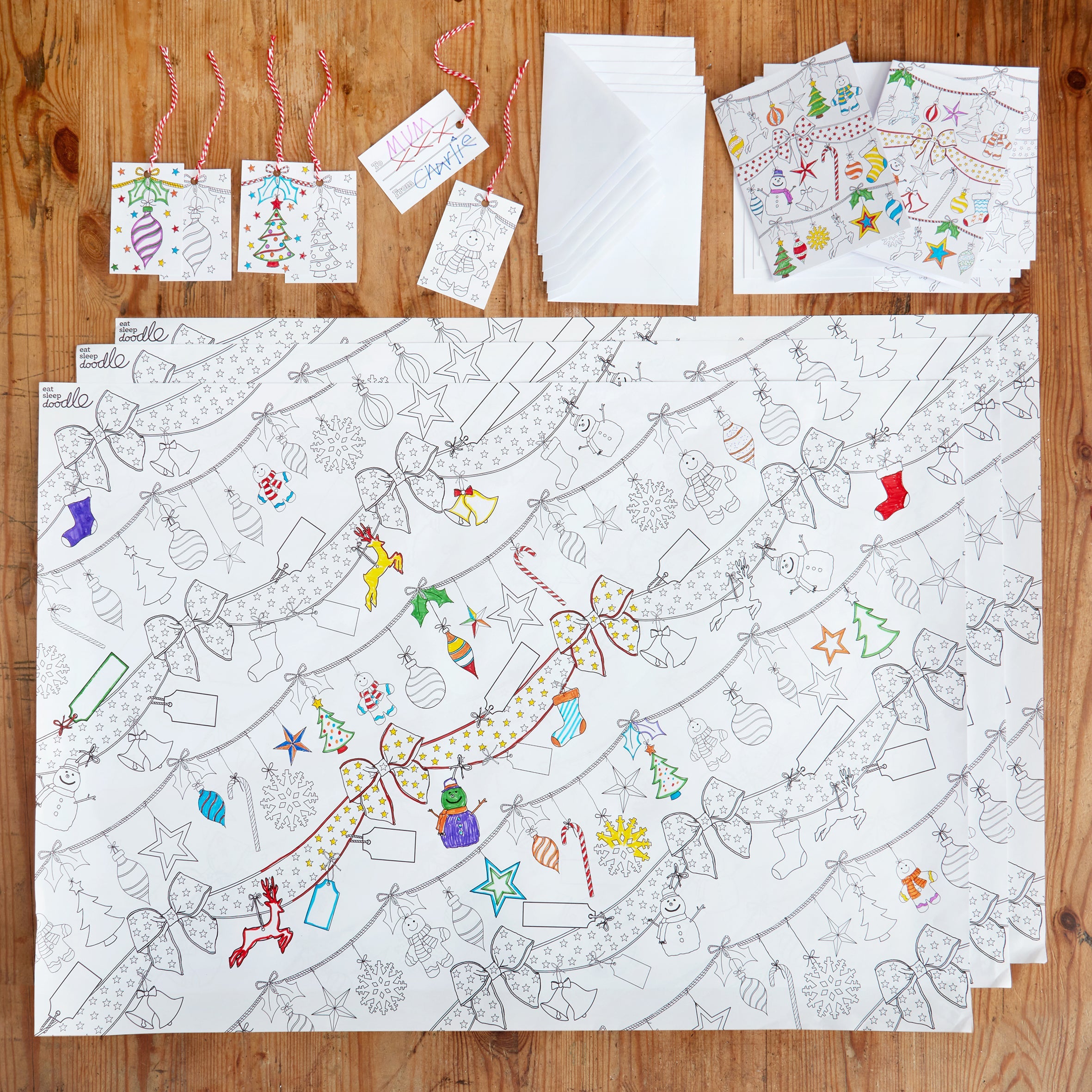Kibakids - colour-in Christmas craft activity pack