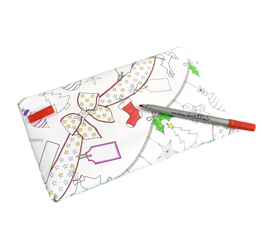 Kibakids - colour in Christmas wrapping paper (3 sheets)