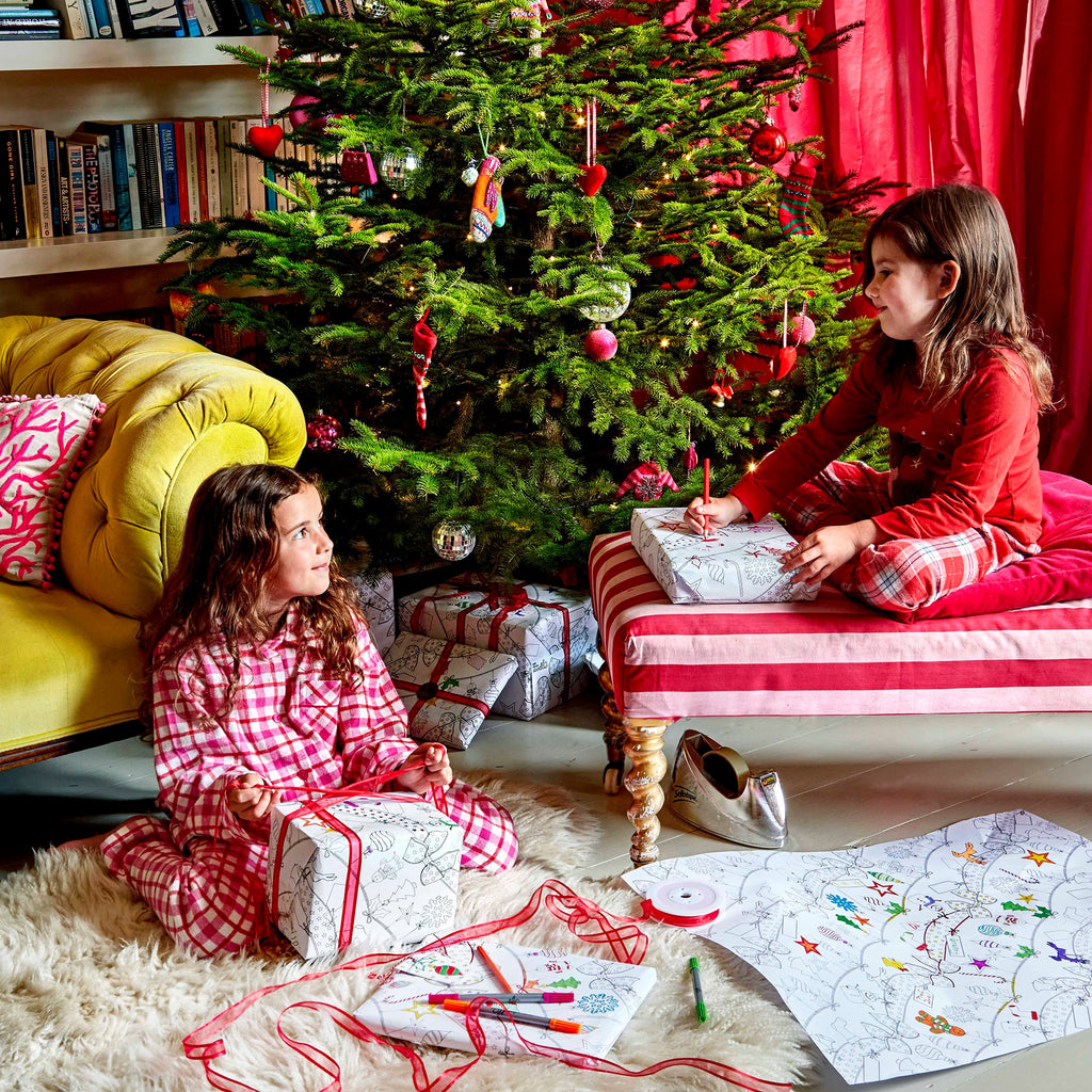 Kibakids - colour in Christmas wrapping paper (3 sheets)