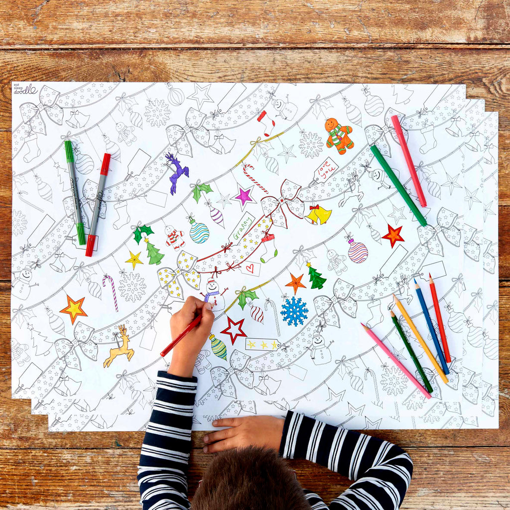 Kibakids - colour in Christmas wrapping paper (3 sheets)