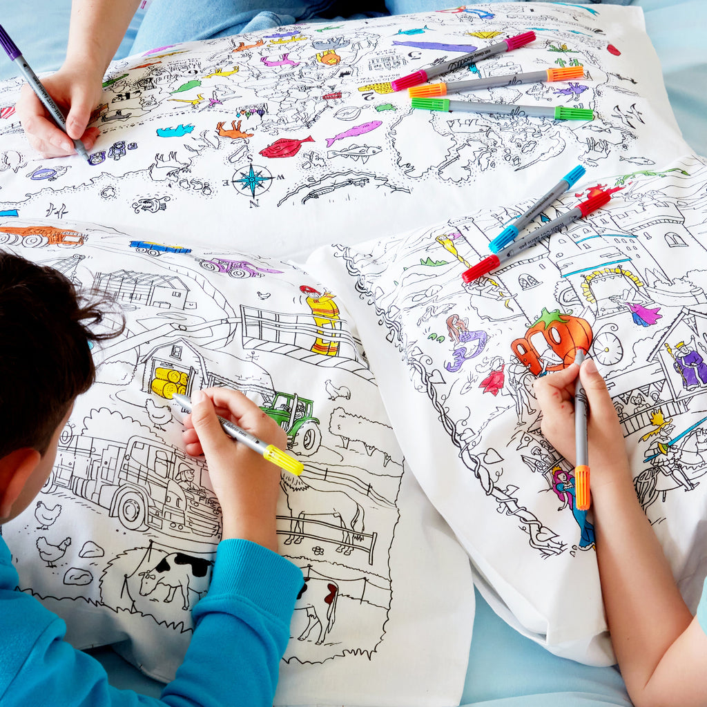 Kibakids - ultimate sleepover bundle - colour your own pillowcase