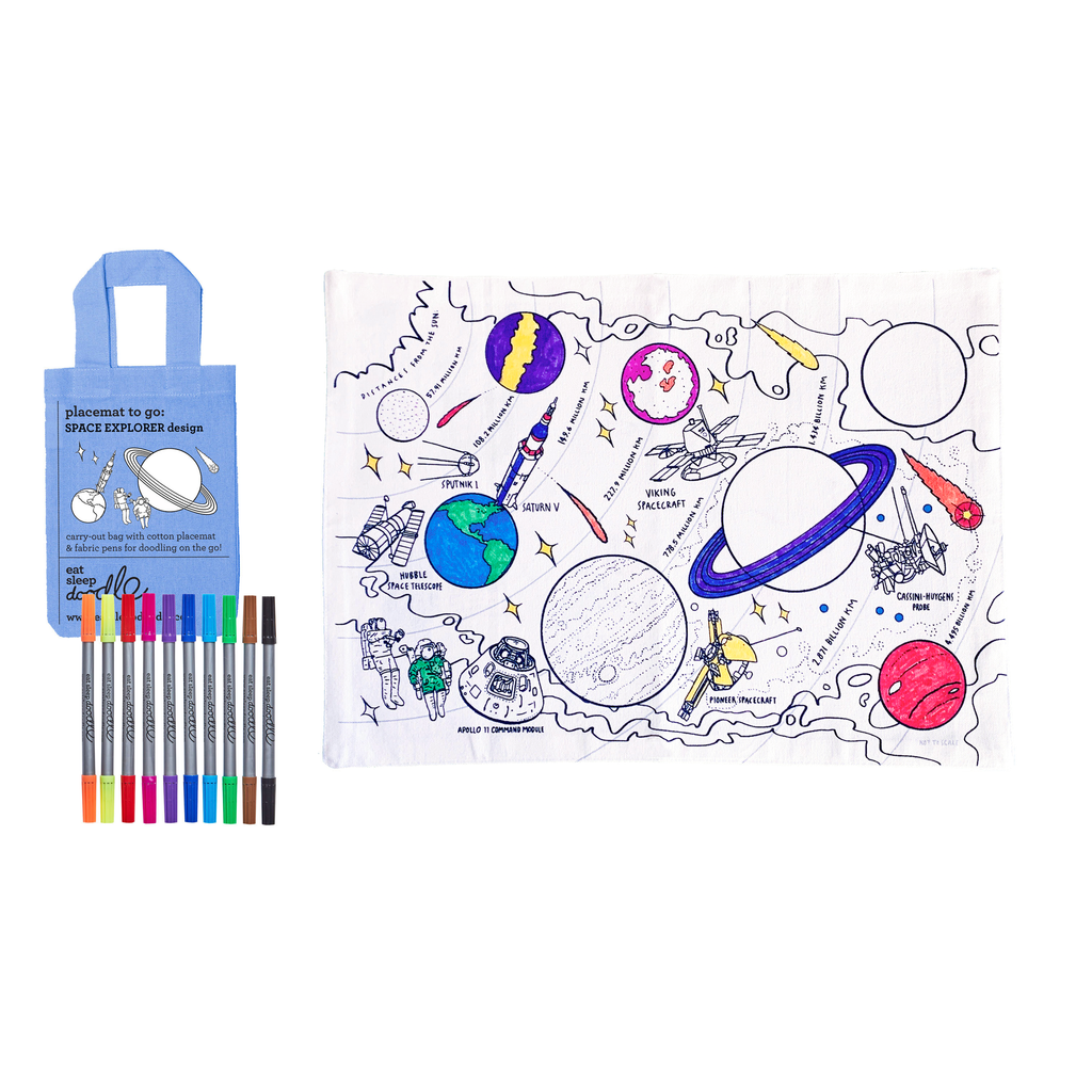 Kibakids - space explorer placemat to go - party pack of 10