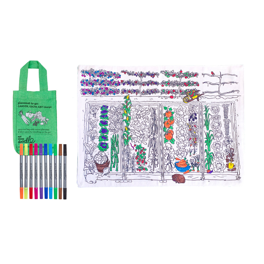 Kibakids - Garden, Grow, Eat! Reusable Colour-In Placemat for Kids
