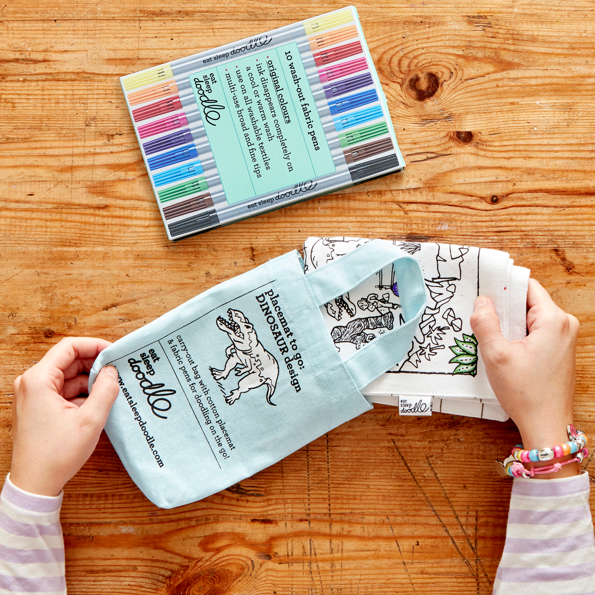 Kibakids - Dinosaur Reusable Colour-In Placemat for Kids