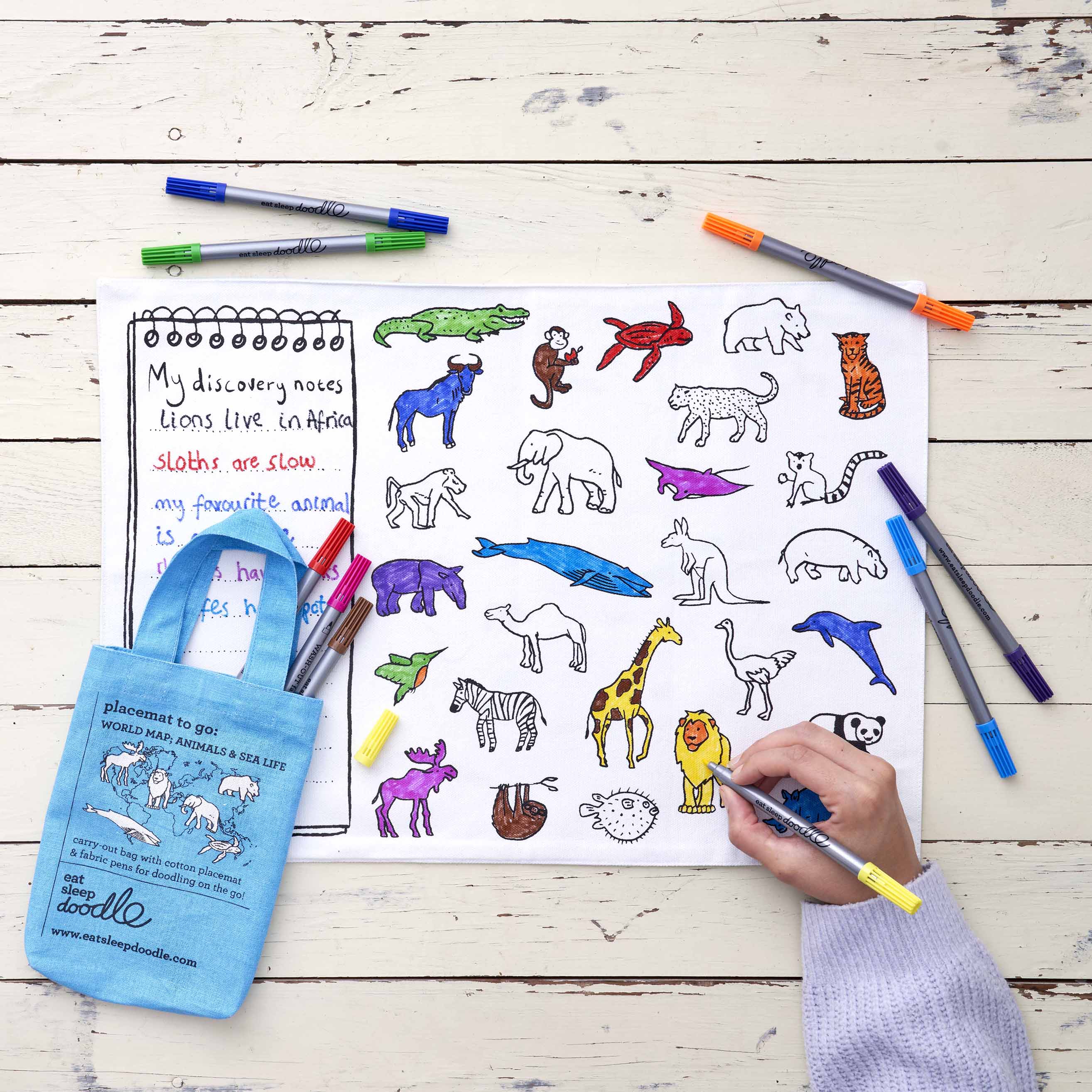Kibakids - world map placemat to go - party pack of 10