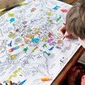 Kibakids - colour in world map wrapping paper (3 sheets)