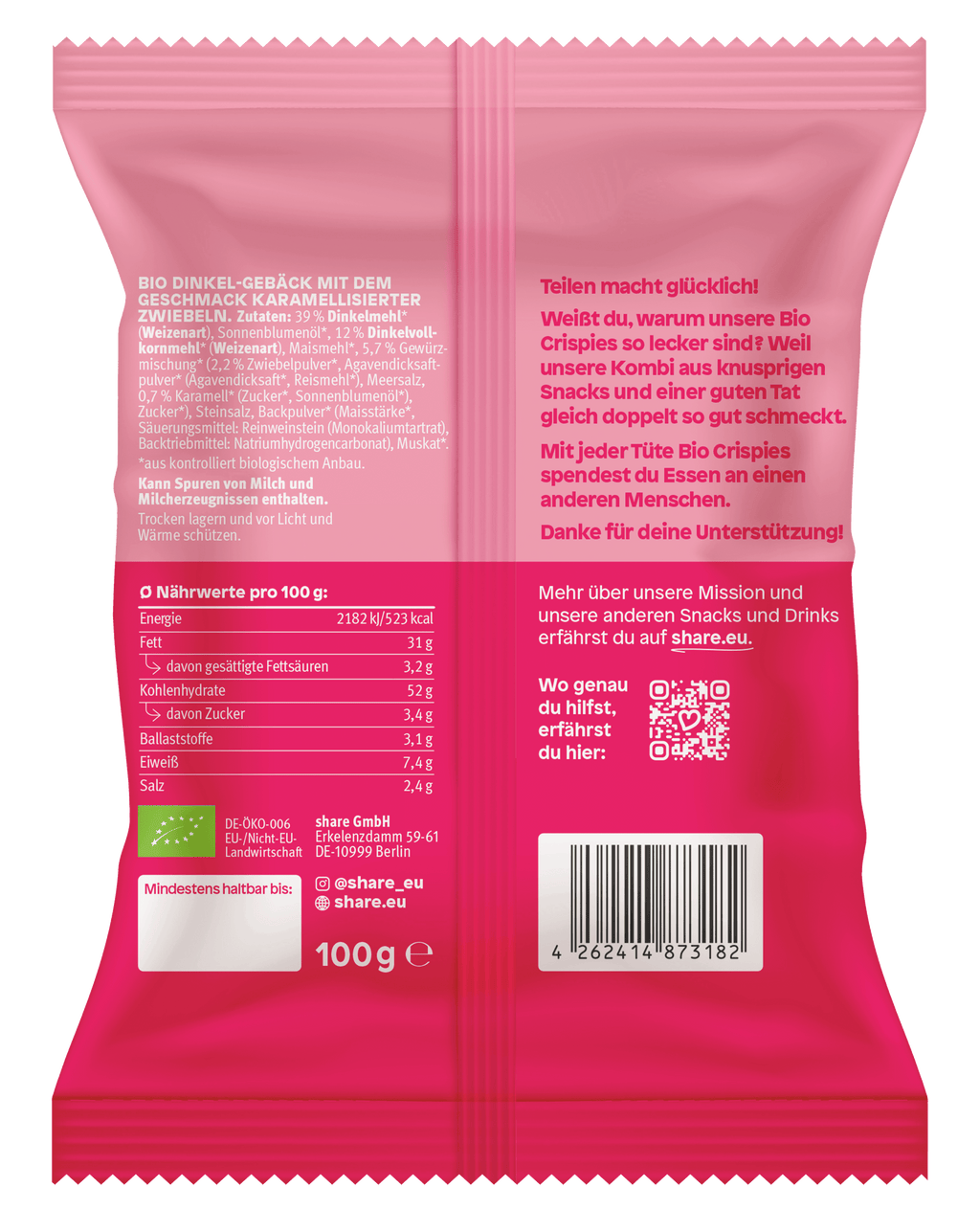 Bio Crispies Oignon Caramélisé 1x100g