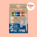 Marqueurs 2en1 assortis basiques, lot de 12