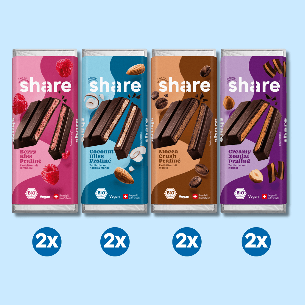 Assortiment de dégustation de chocolats végétaliens