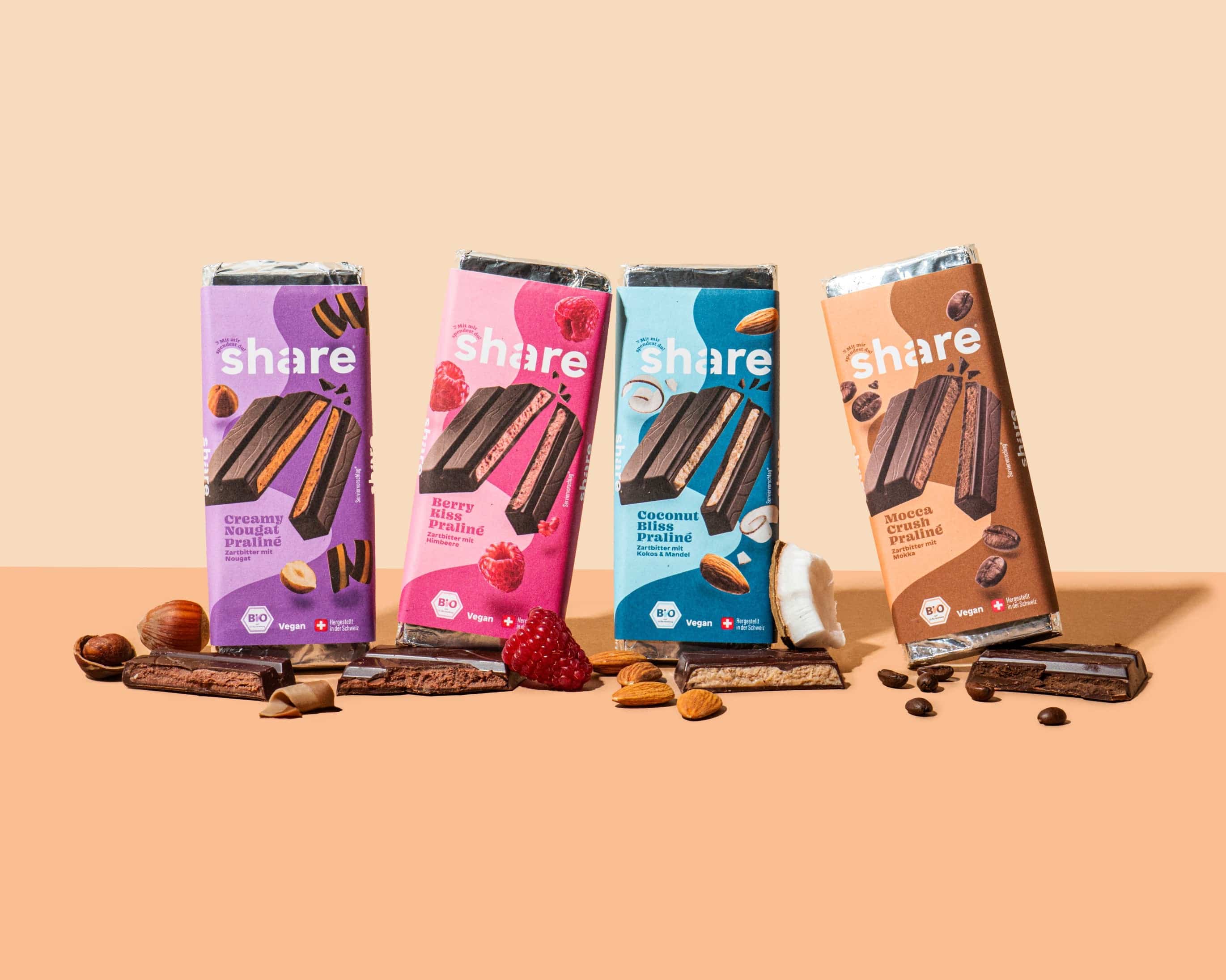 Assortiment de dégustation de chocolats végétaliens