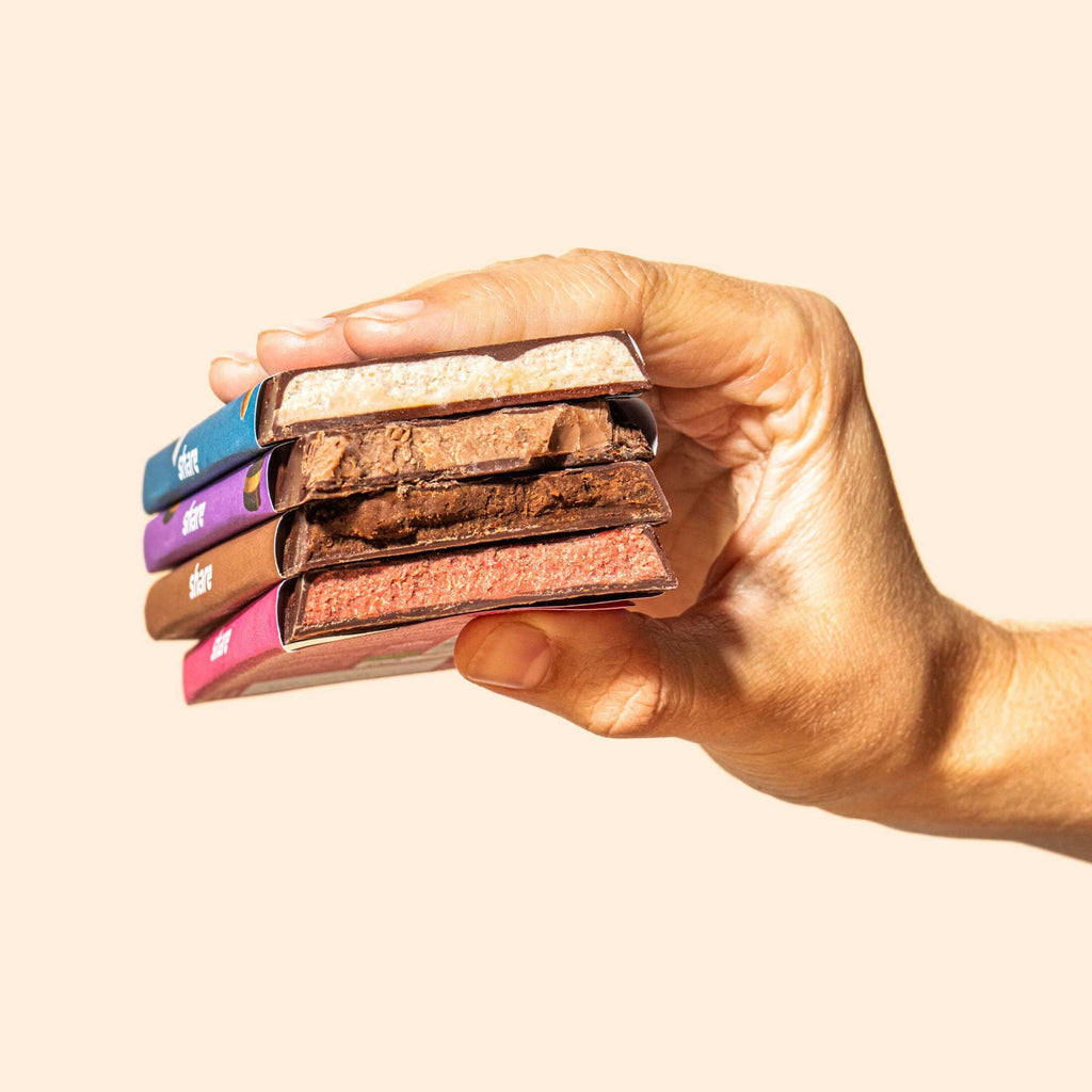 Assortiment de dégustation de chocolats végétaliens