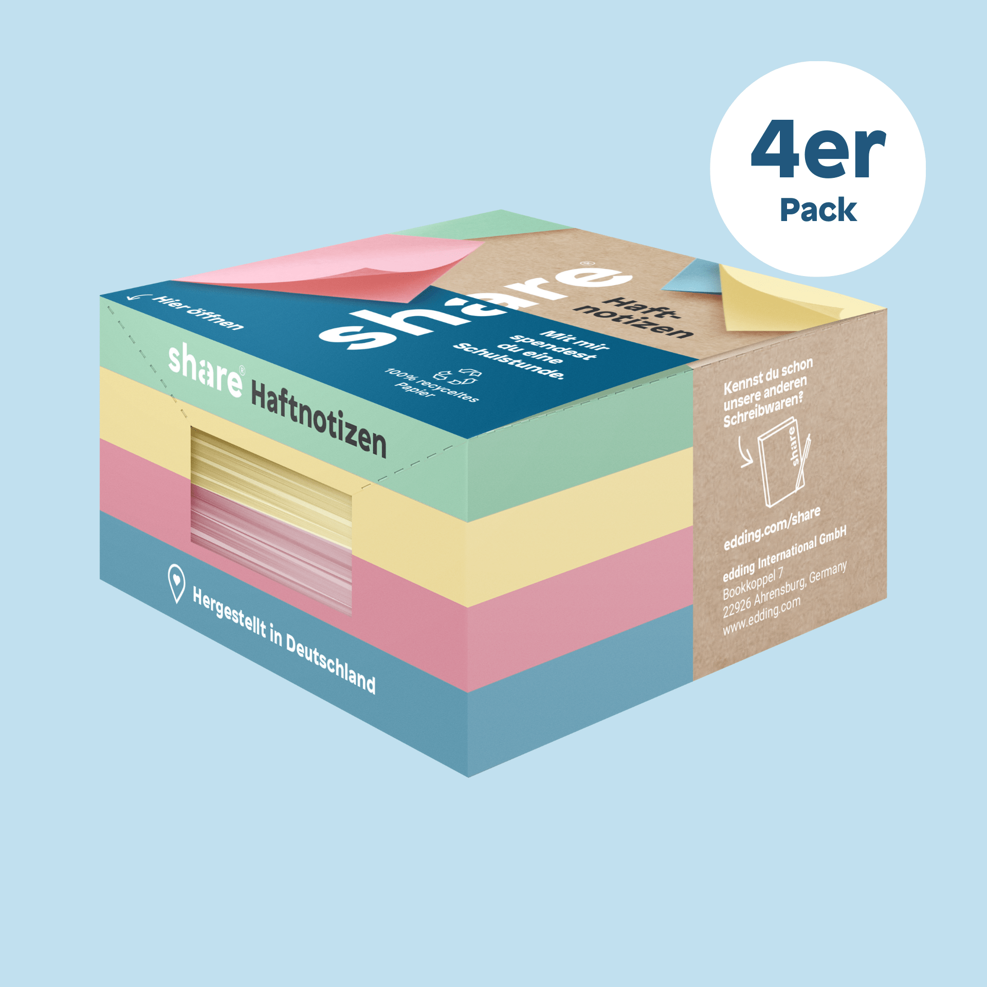 Blocs de notes repositionnables - Lot de 4 (100 feuilles)