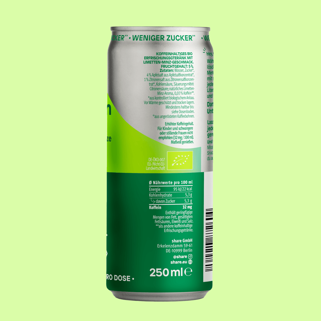 Boisson énergisante bio Citron vert Menthe