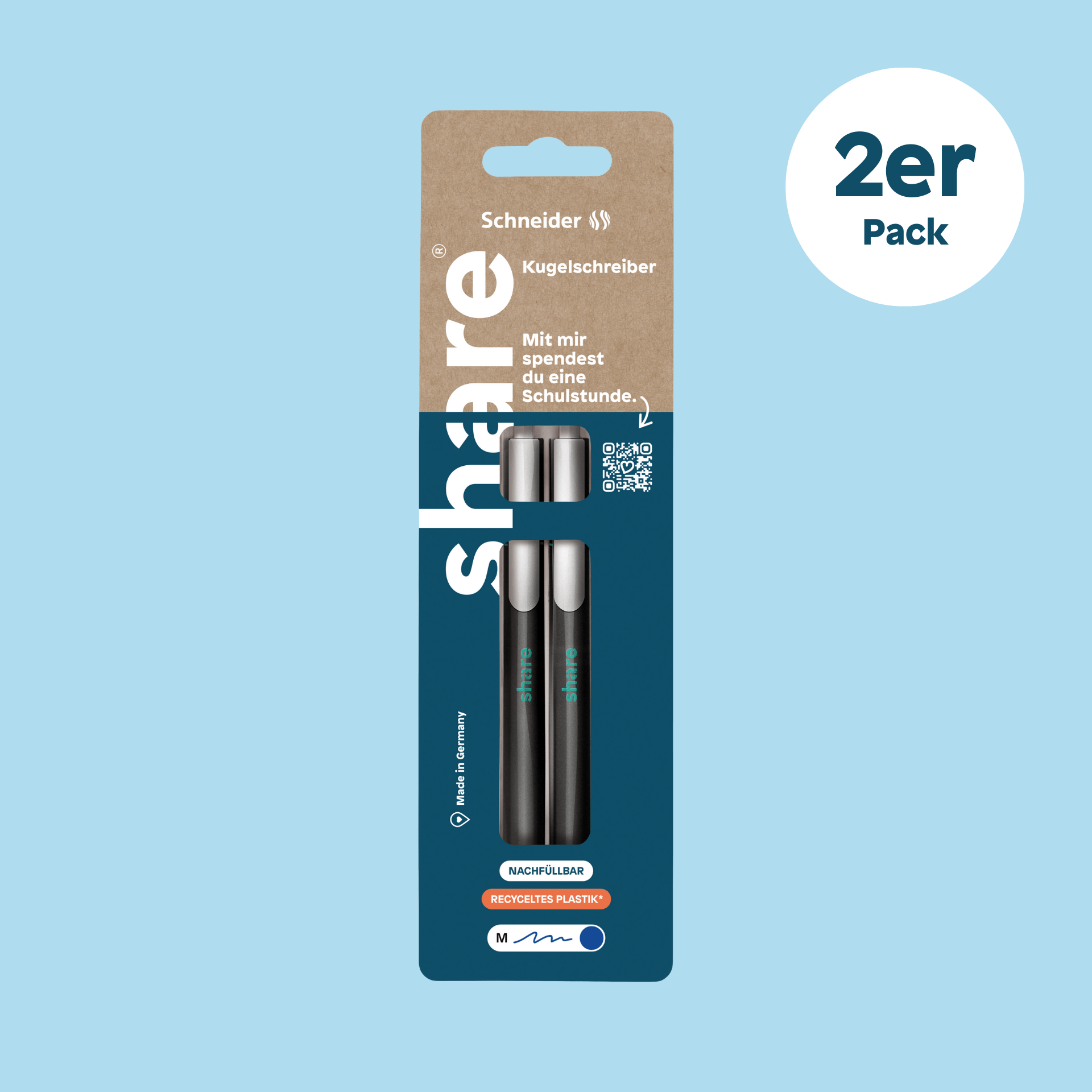 Lot de 2 stylos à bille bleus