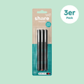 Stylos roller noir + rouge + bleu, lot de 3