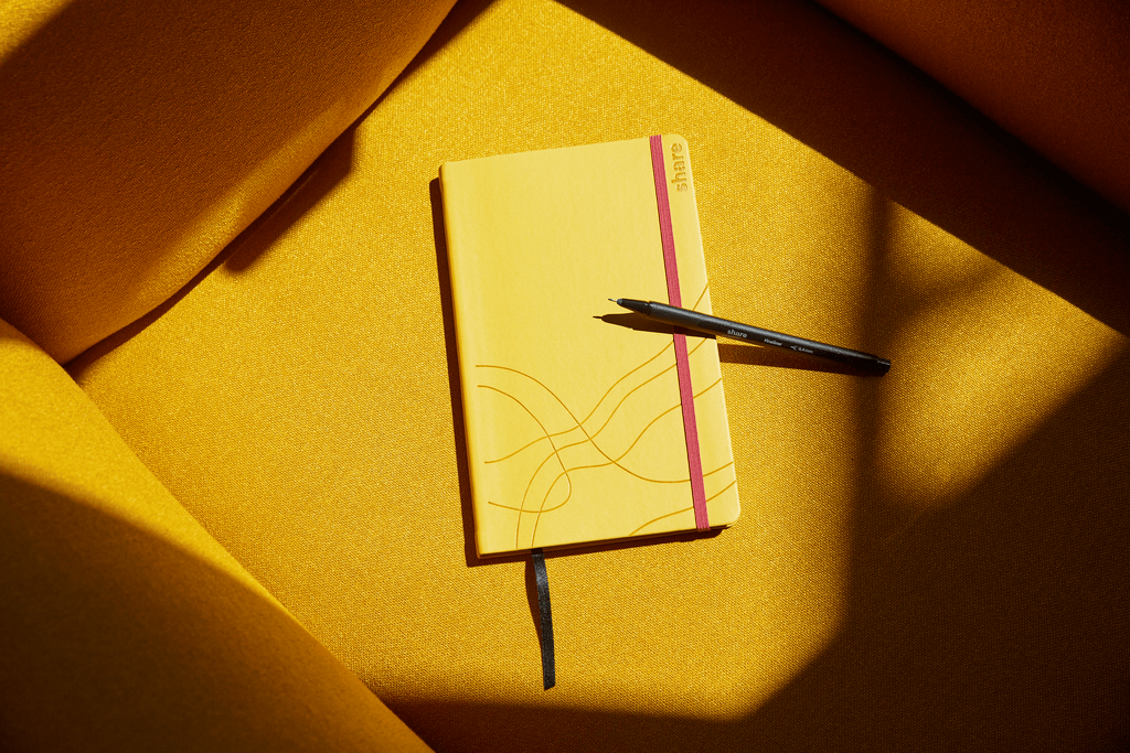 Carnet de notes A5 à points jaune