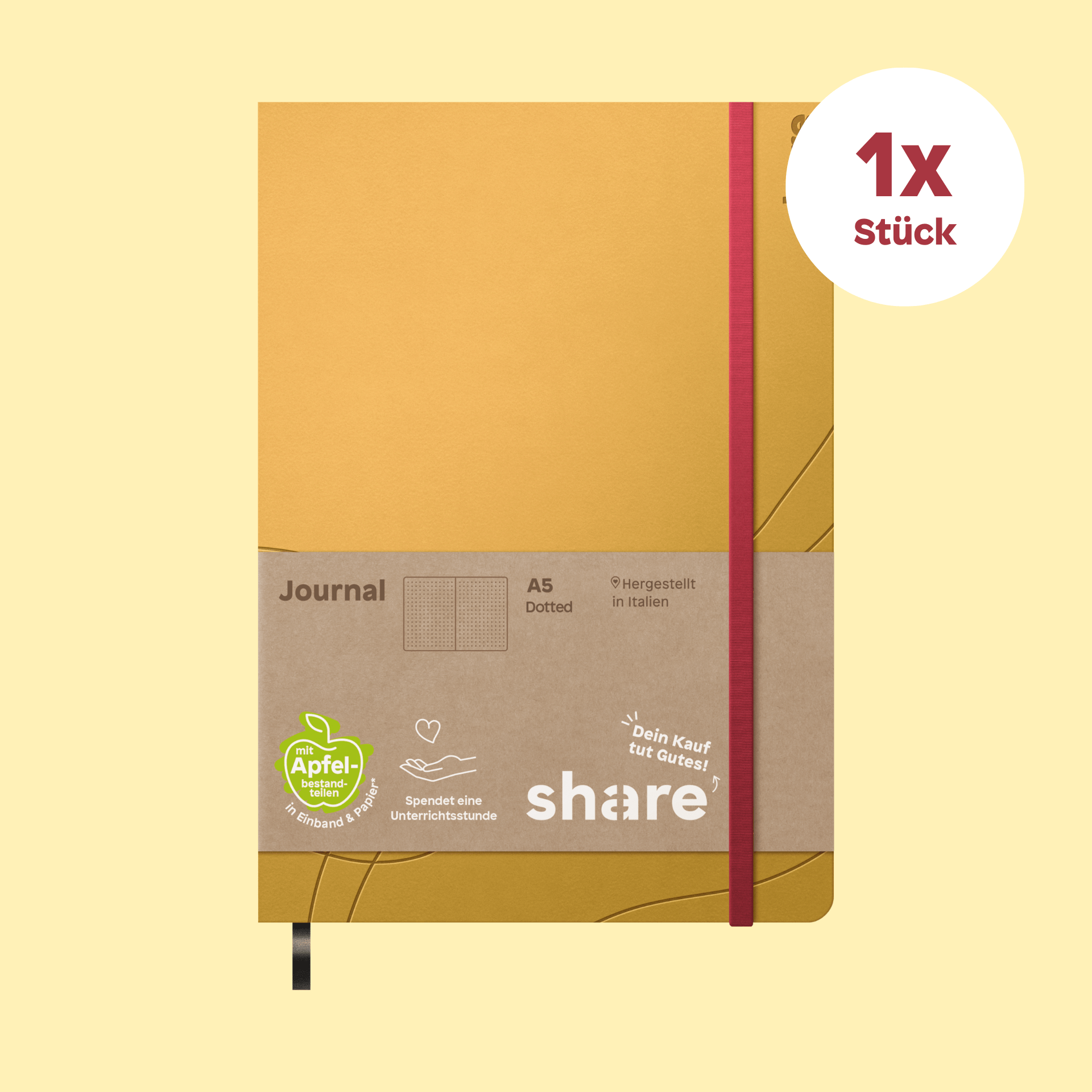 Carnet de notes A5 à points jaune