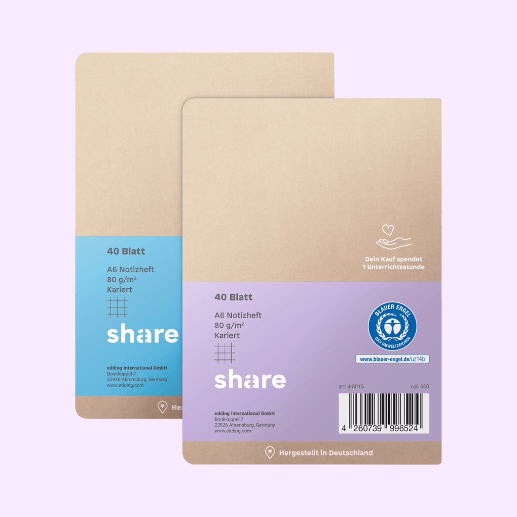 Carnet A6 quadrillé bleu pastel-lavande