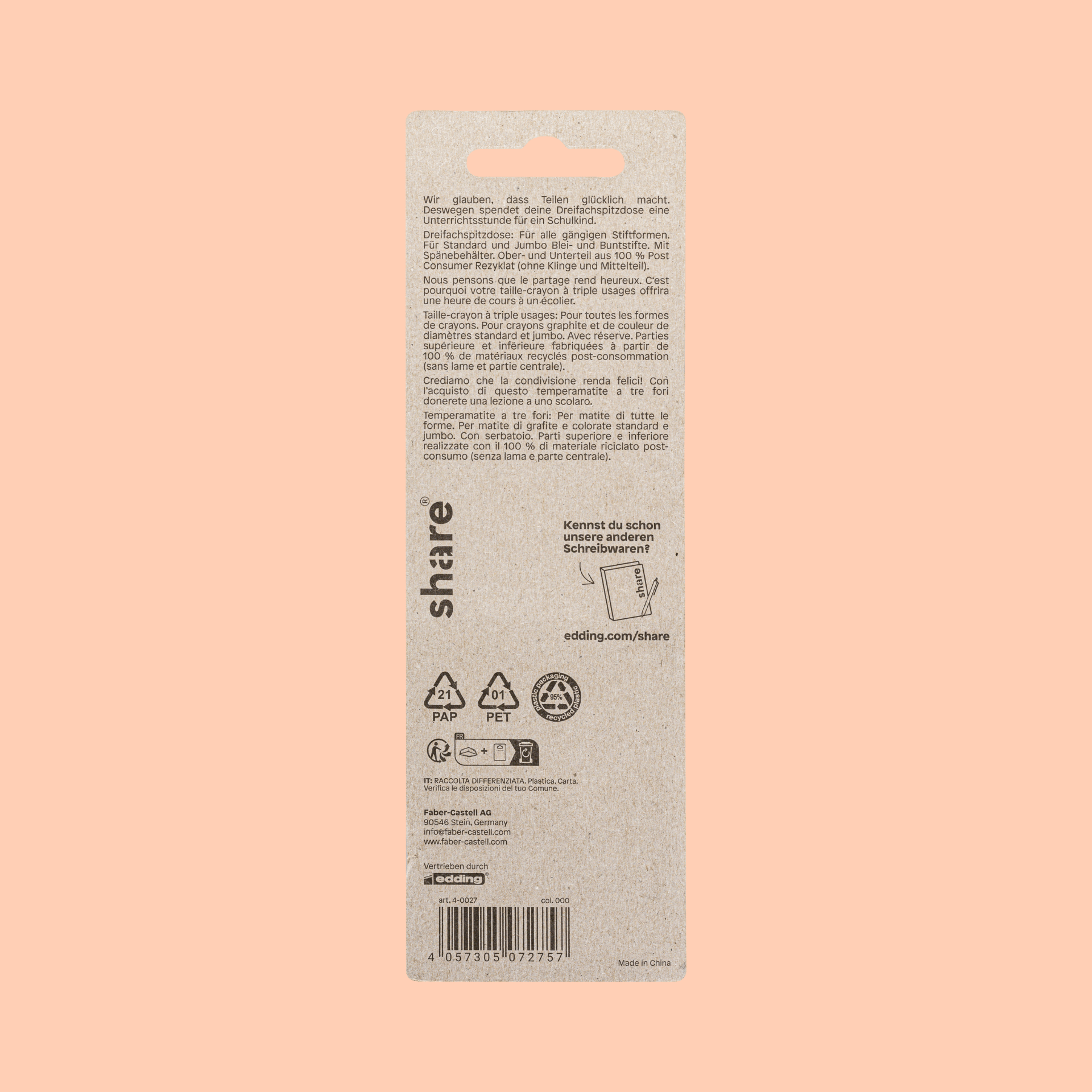 Taille-crayons triple