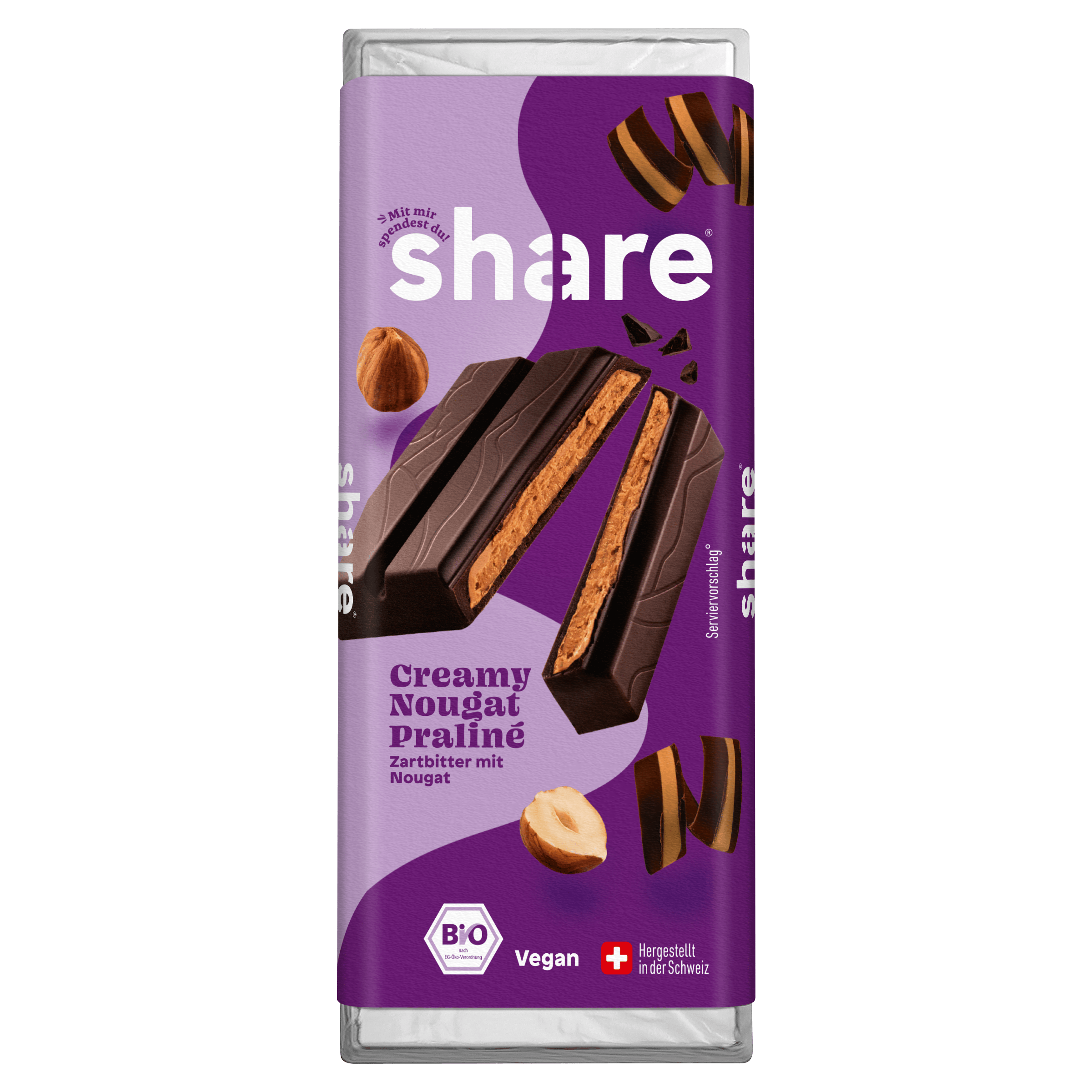 Chocolat noir bio crème nougat praliné 1x80g