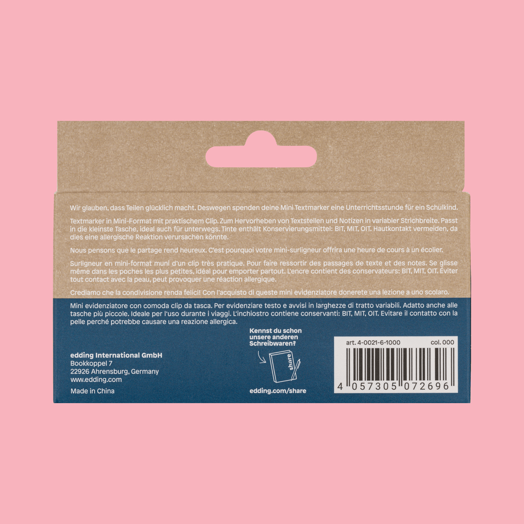 Surligneurs mini, lot de 6