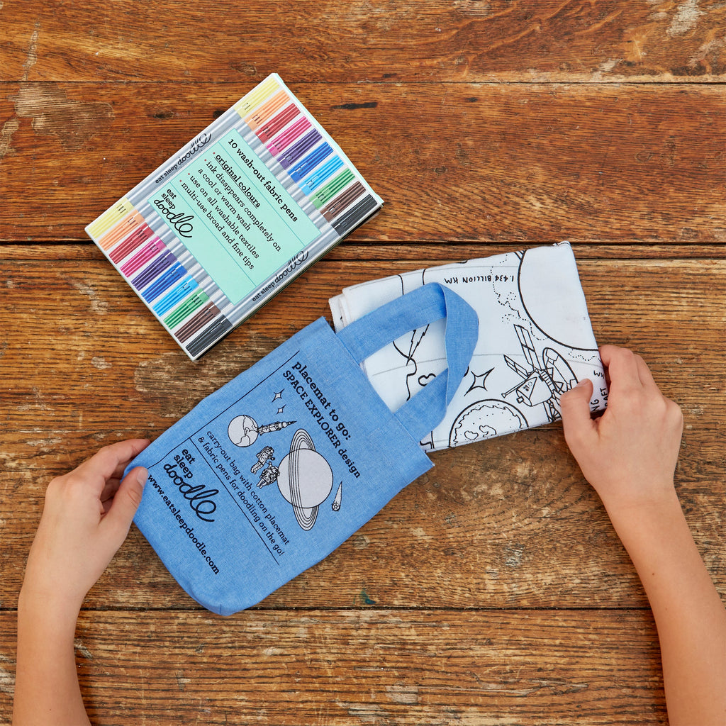 Kibakids - Space Explorer Reusable Colour-In Placemat for Kids