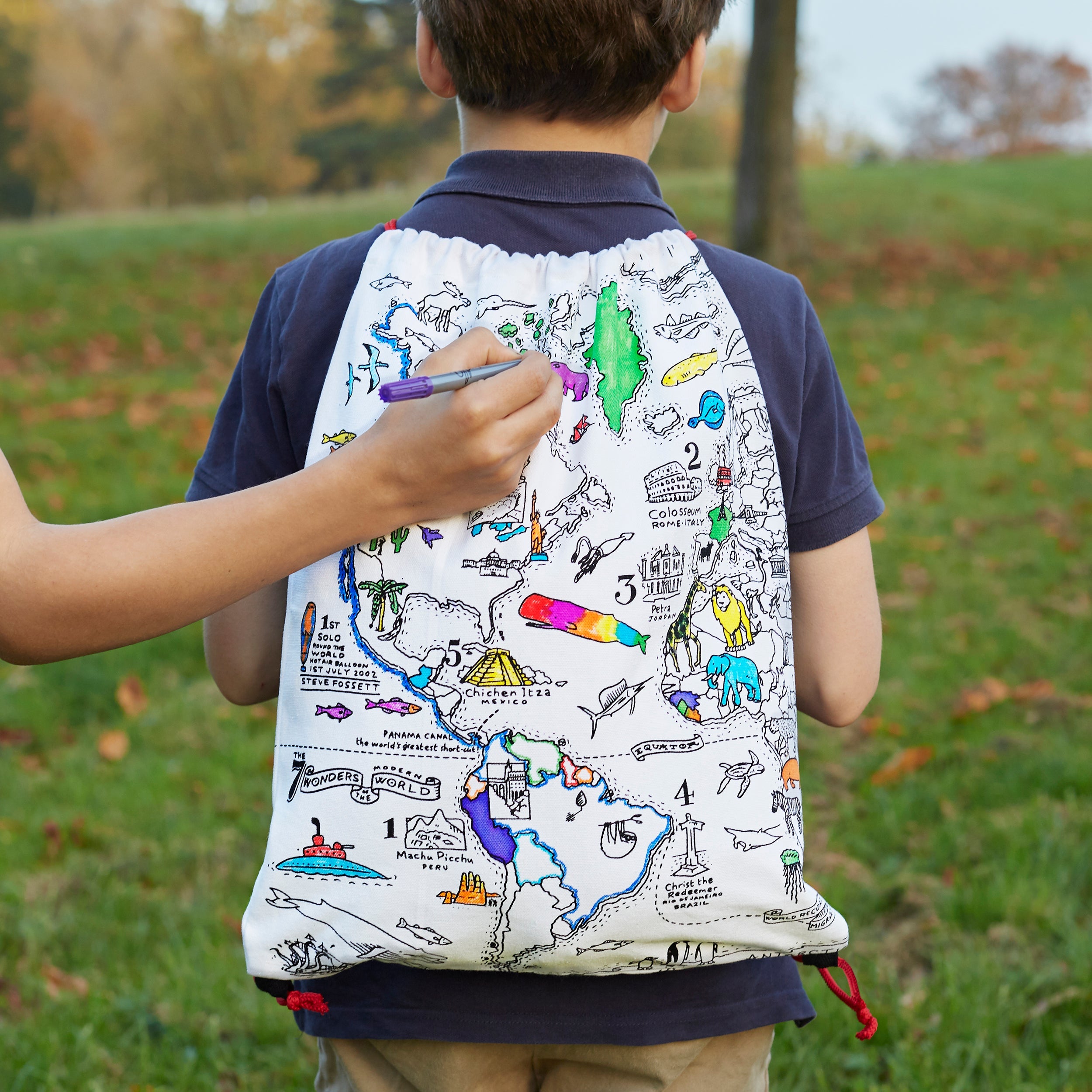 Kibakids - world map backpack